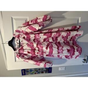COS Pink and White Patterned Dress Size EUR 34